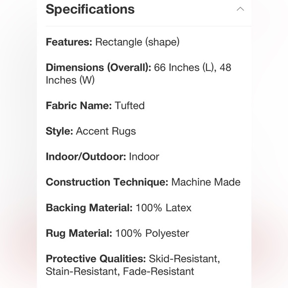 ROOM ESSENTIALS NWT washable plush shag accent rug -cream -4x5’6” - Picture 6 of 6